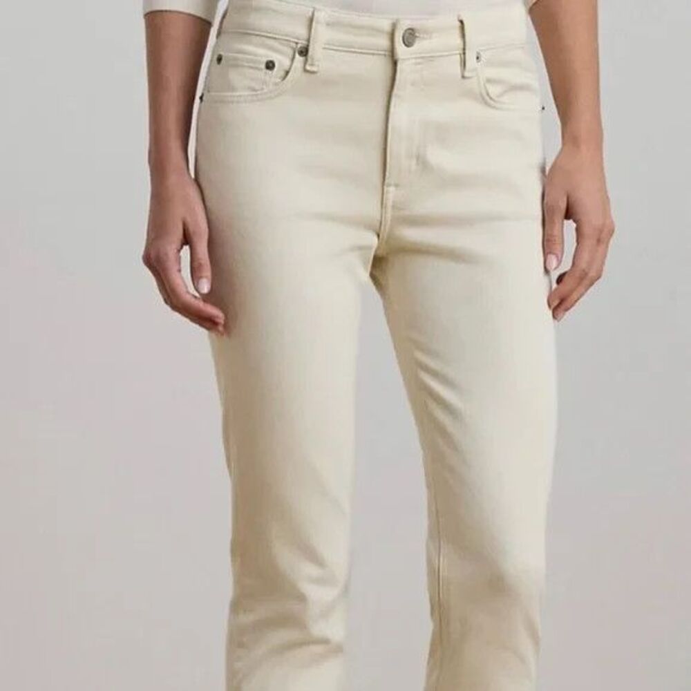 Lauren Ralph Lauren Black Label Jeans Size 14 Cream Ivory Off White Casual